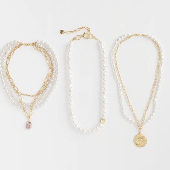 NWT CHICOS Convertible Faux Pearl Collar Necklace. - Picture 4 of 4